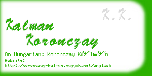 kalman koronczay business card